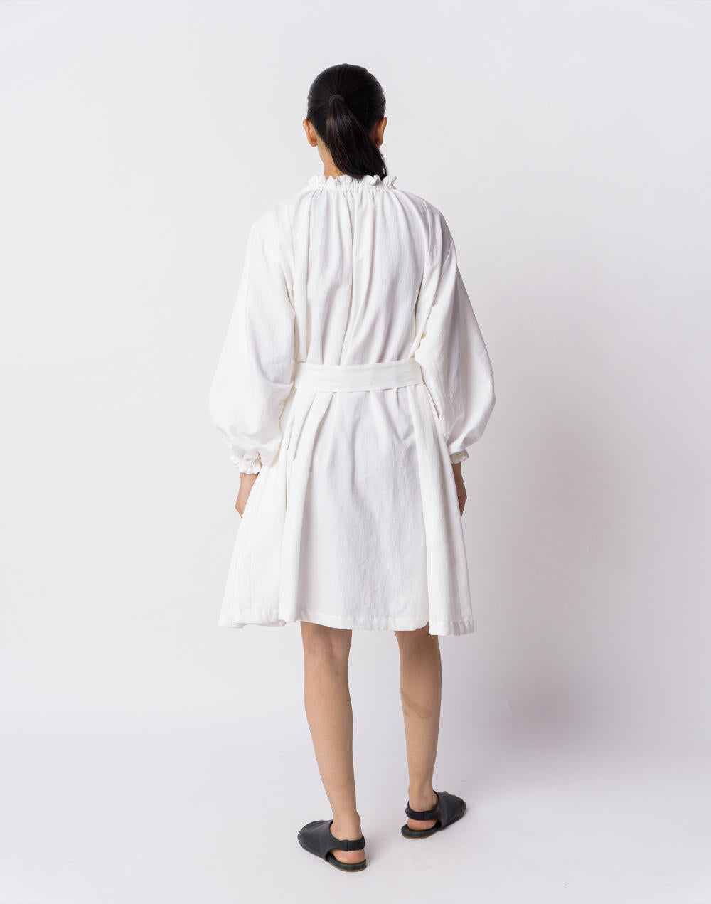 Pure white flared dress - White - Size L