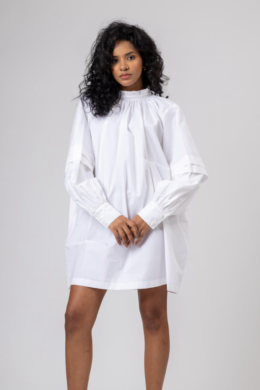 The Alice Mixed Dress in White