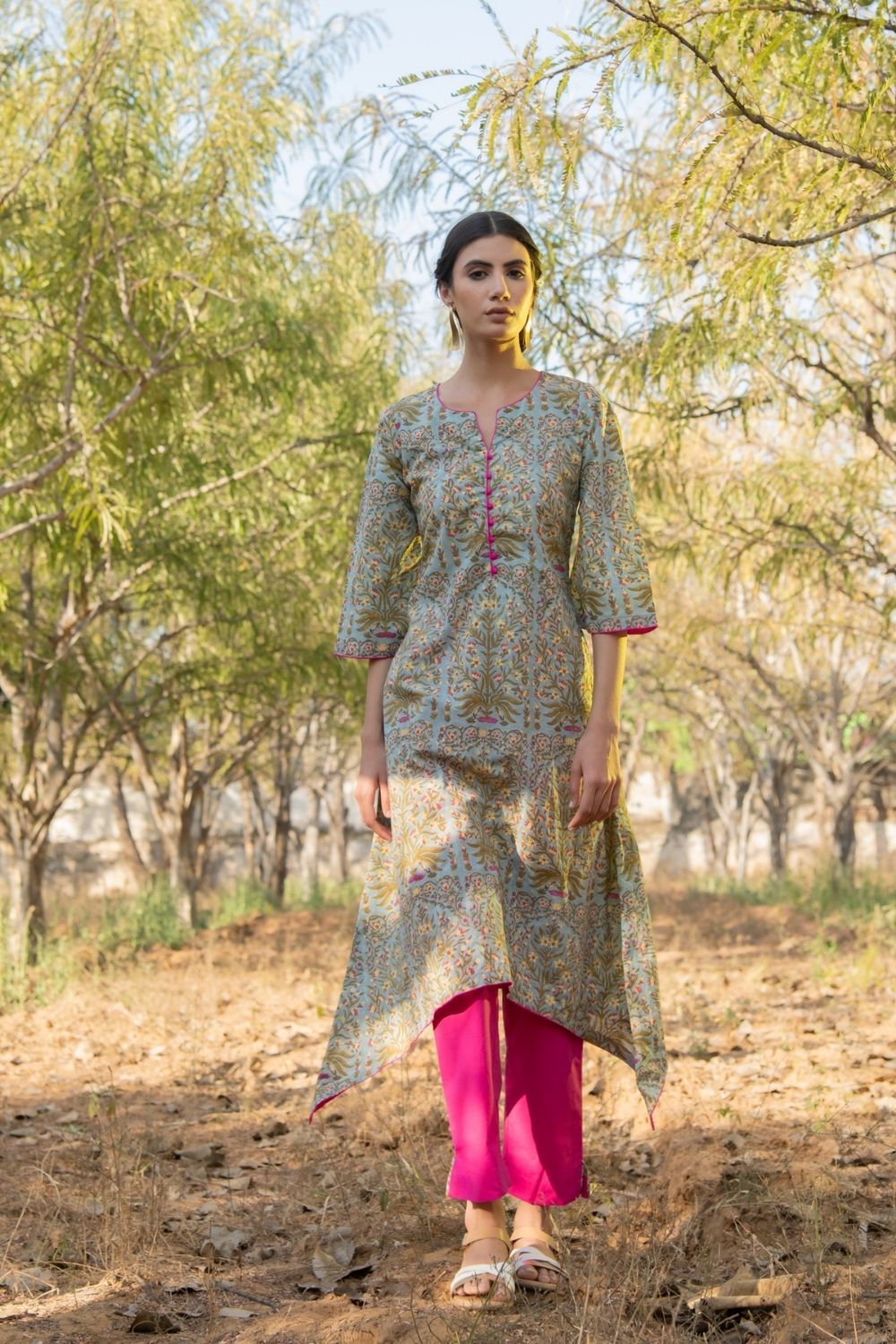 Cotton asymmetric kurta sales