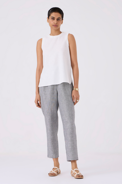 Andy White Handwoven Linen Top