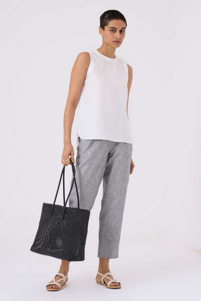 Andy White Handwoven Linen Top