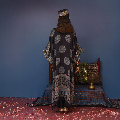 Veere Ajrakh Black Kaftan Set