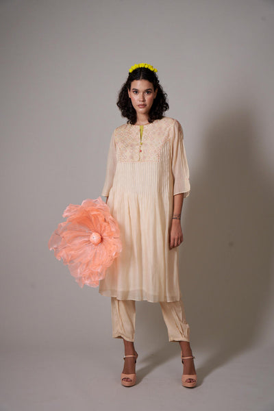 Sayuri Sepia mul cotton silk kurta set