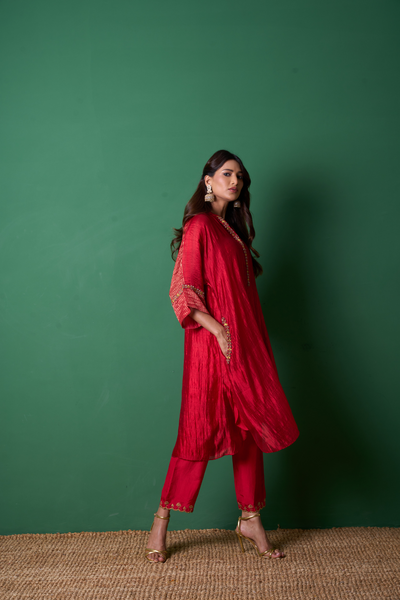 Radiance Kurta Set - Red