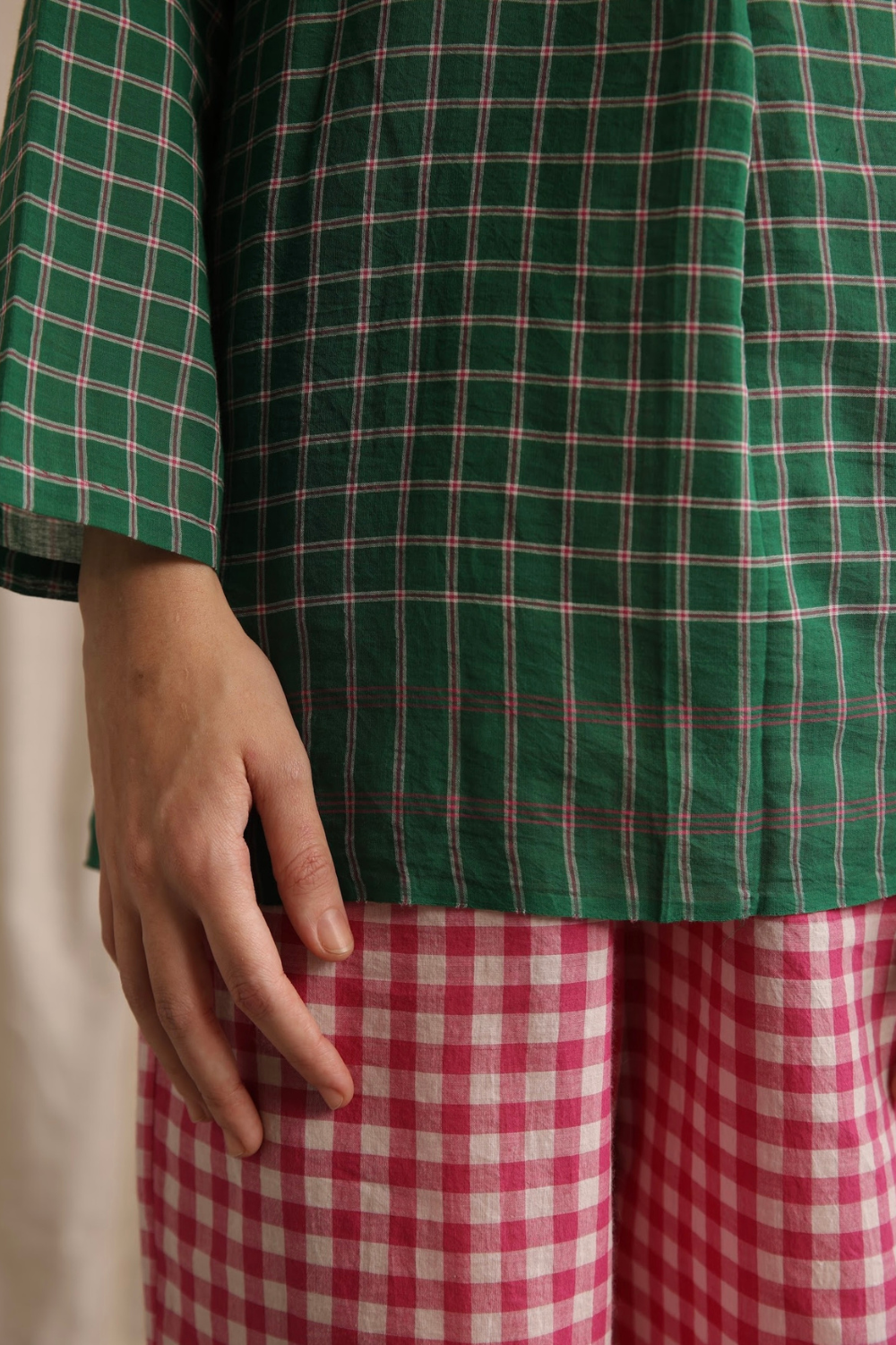 Maya Top - Green Checks
