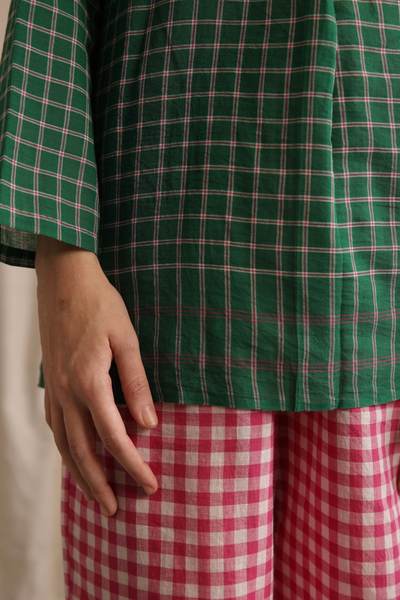 Maya Top - Green Checks