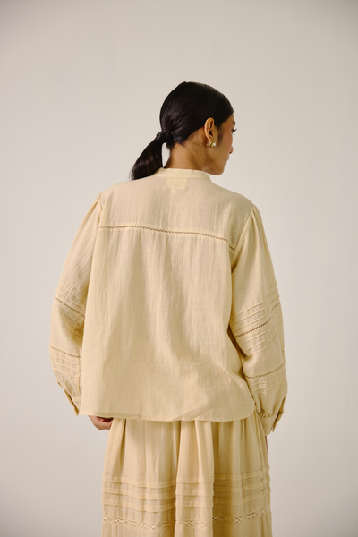 Hazel Top - Ivory Block Print