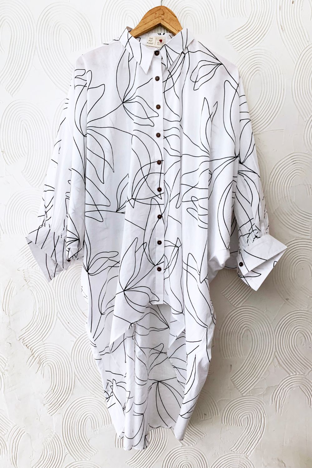 White Floral Waterfall Shirt