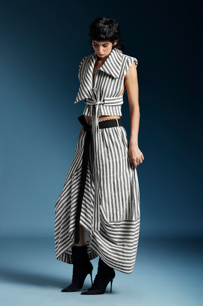 Adele Jacket-Bw Balanced Stripes