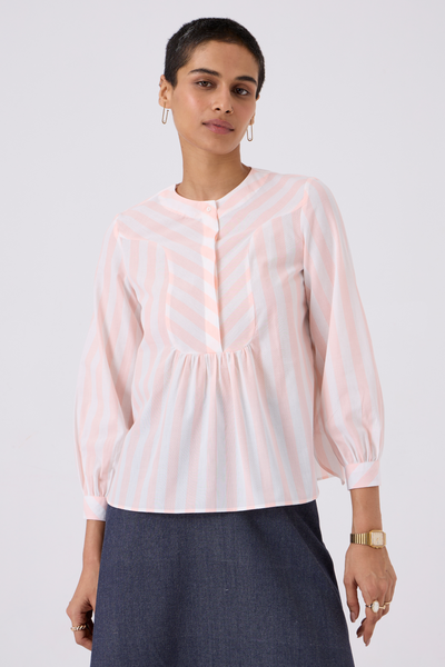 Kom Striped Yoke Top