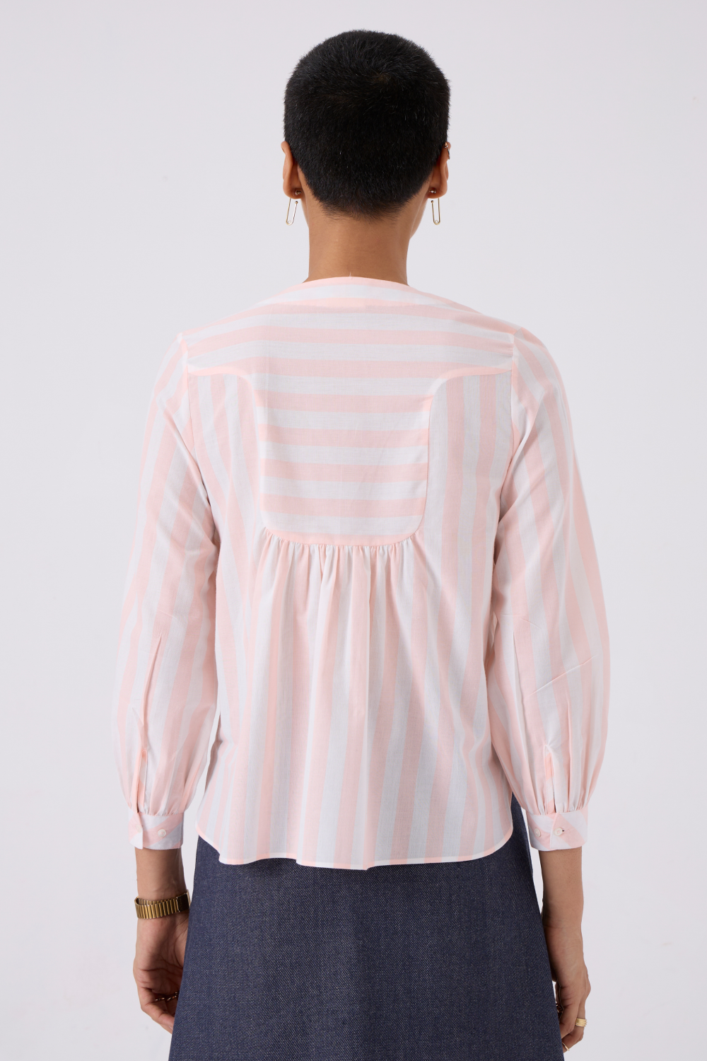 Kom Striped Yoke Top