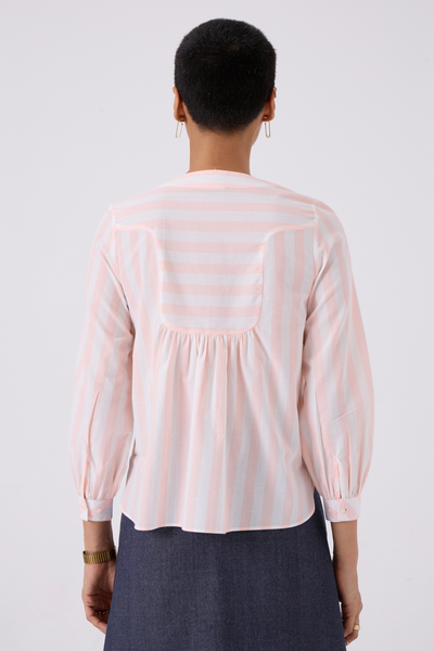 Kom Striped Yoke Top