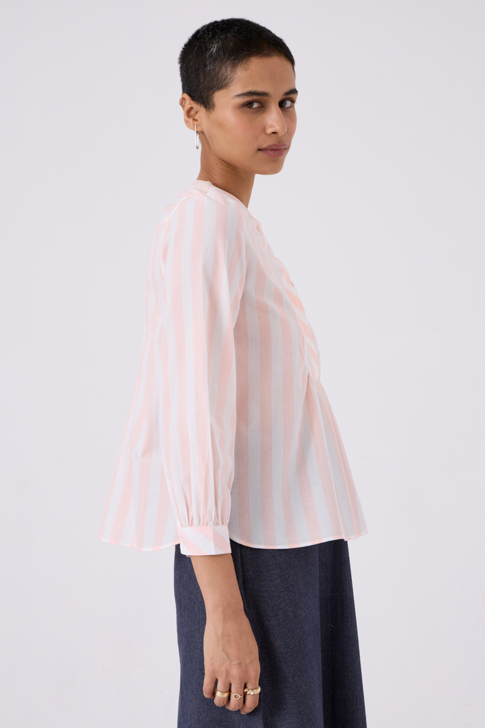 Kom Striped Yoke Top