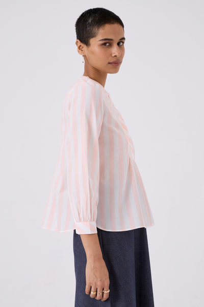 Kom Striped Yoke Top