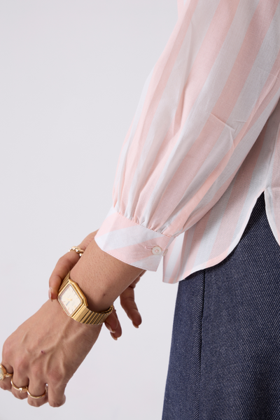 Kom Striped Yoke Top