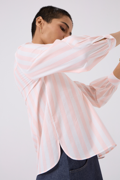Kom Striped Yoke Top