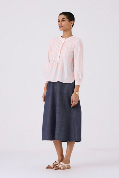 Kom Striped Yoke Top