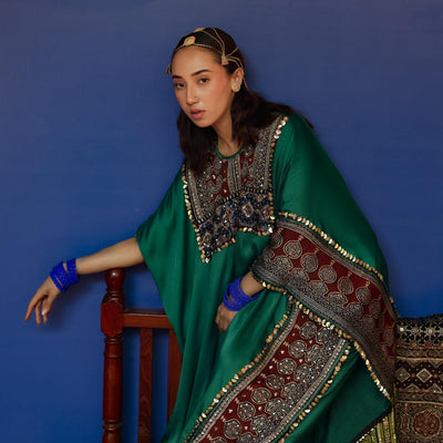 Saron Green Kaftan Set