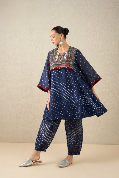AFGHANI BANDHANI SET - Navy Blue