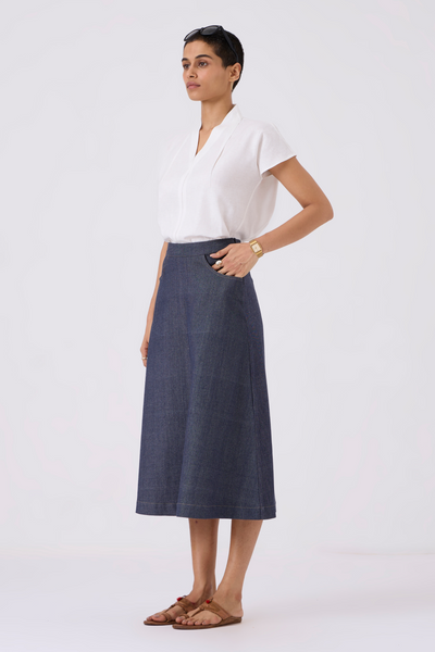 Ora Recycled Denim A-line Skirt