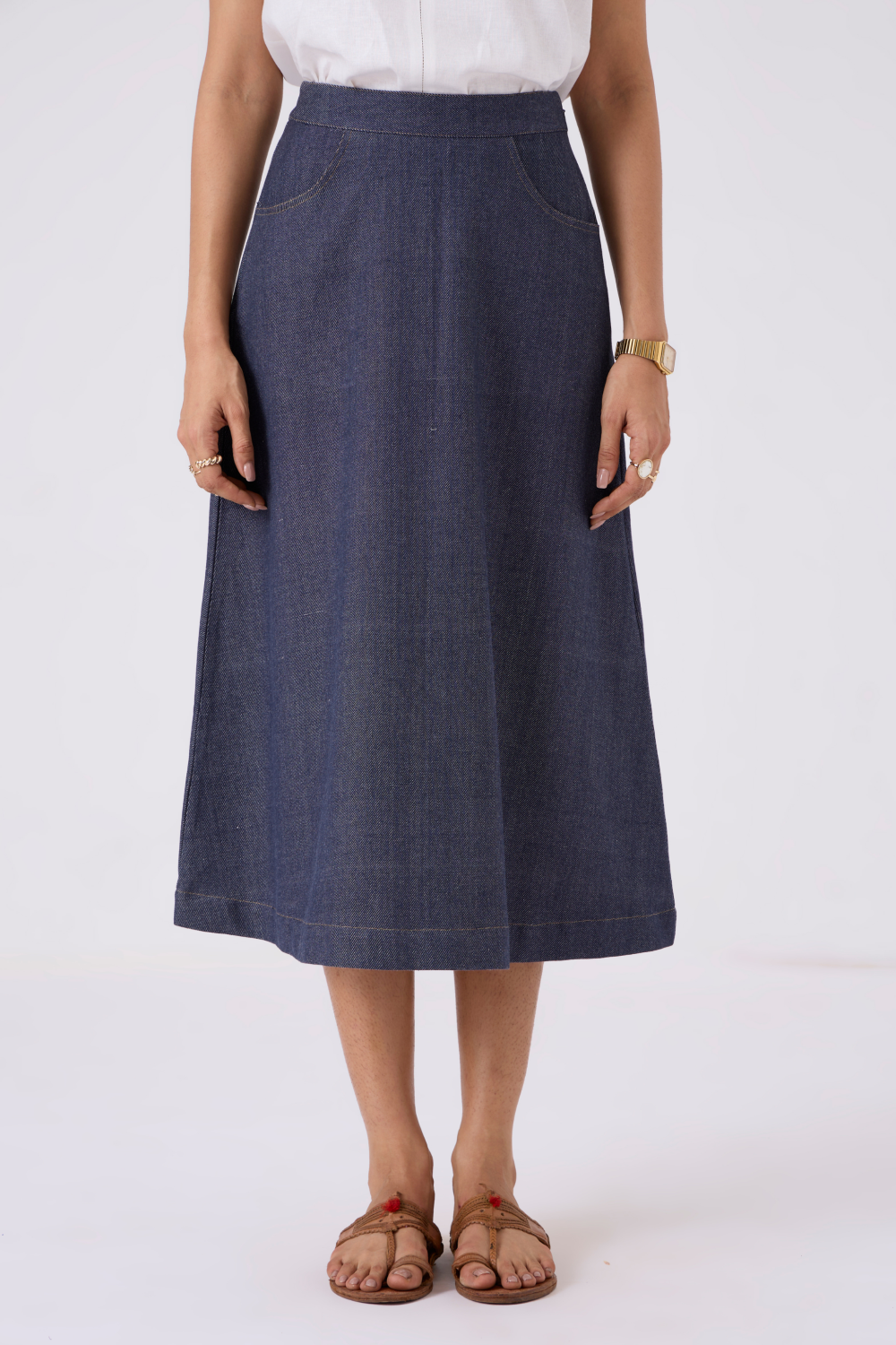 Ora Recycled Denim A-line Skirt