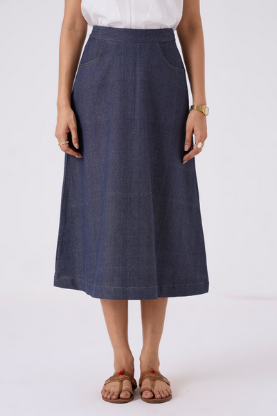 Ora Recycled Denim A-line Skirt