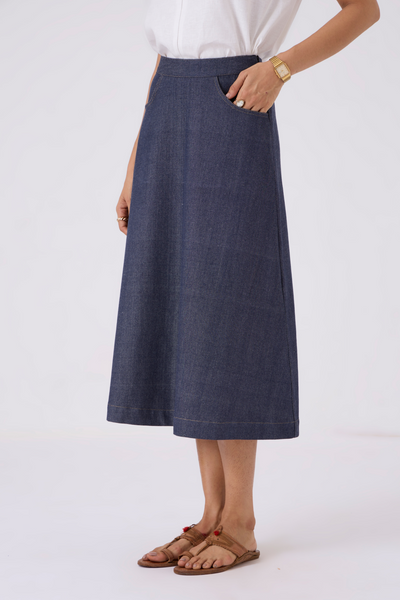 Ora Recycled Denim A-line Skirt