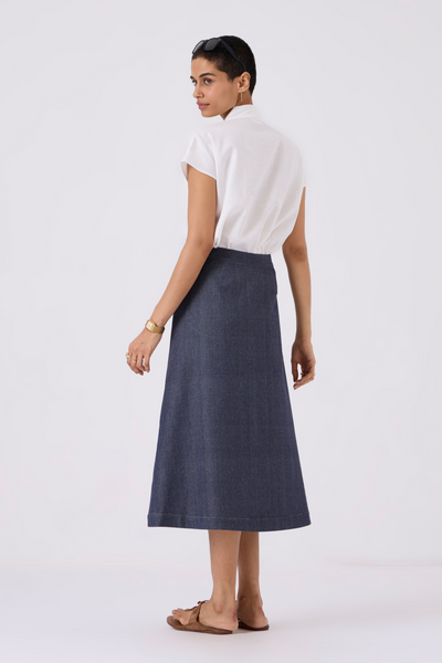 Ora Recycled Denim A-line Skirt