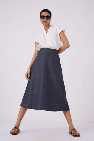 Ora Recycled Denim A-line Skirt