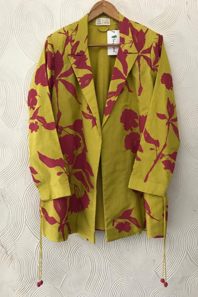 Neon Green and pink Floral drape