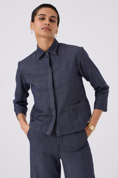 Ava Recycled Handloom Denim Shacket