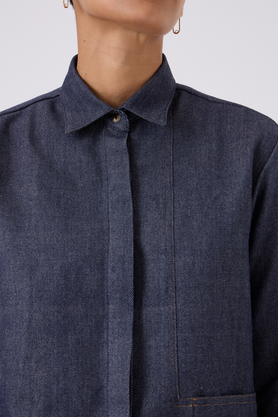 Ava Recycled Handloom Denim Shacket