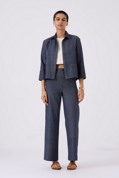 Ava Recycled Handloom Denim Shacket