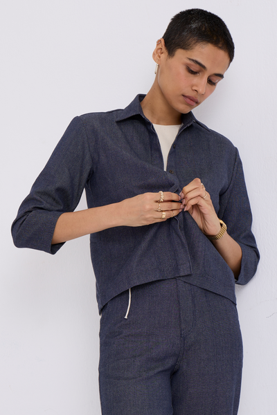 Ava Recycled Handloom Denim Shacket