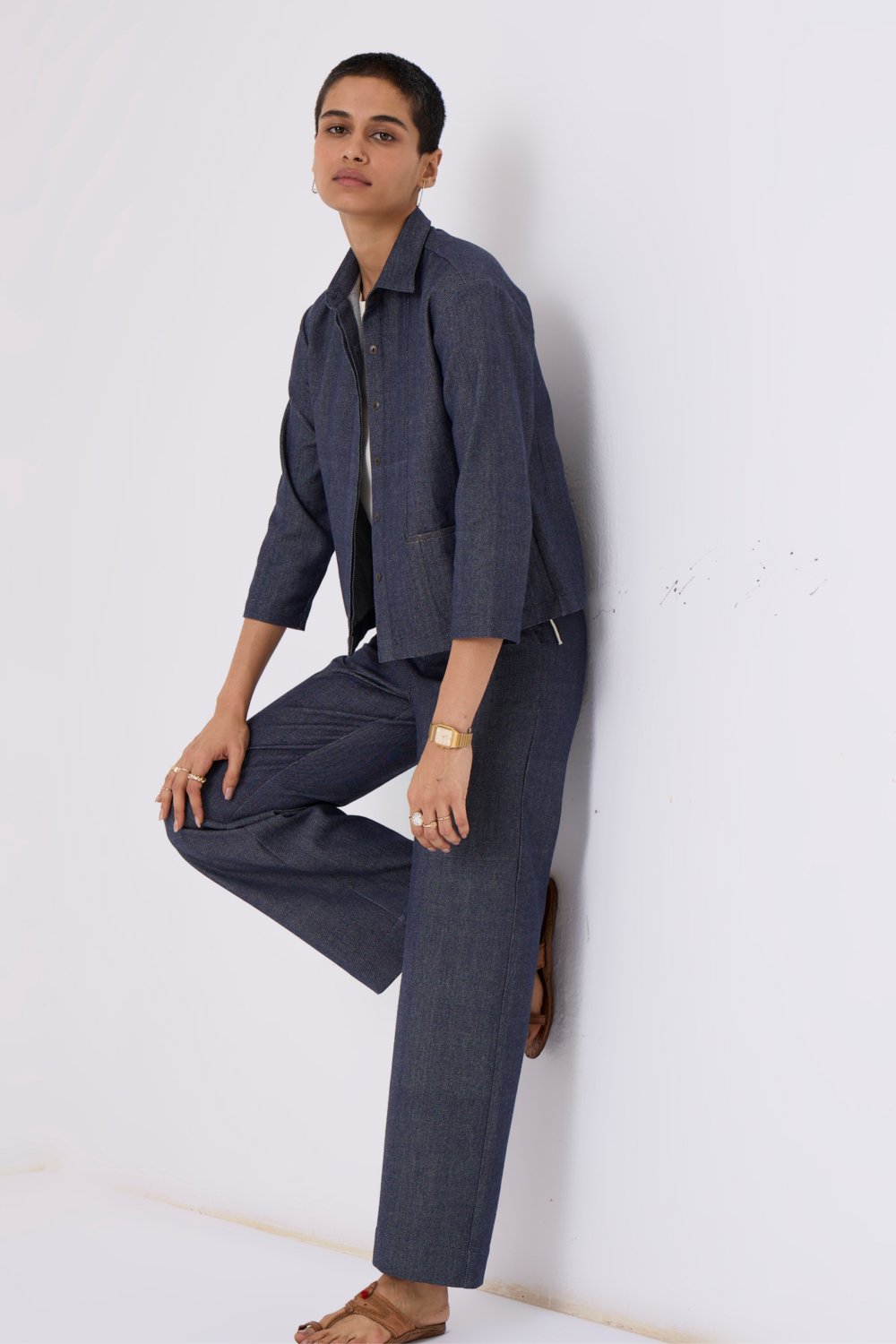 Ava Recycled Handloom Denim Shacket