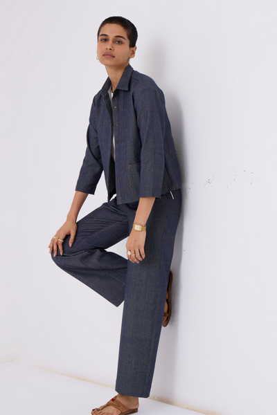 Ava Recycled Handloom Denim Shacket