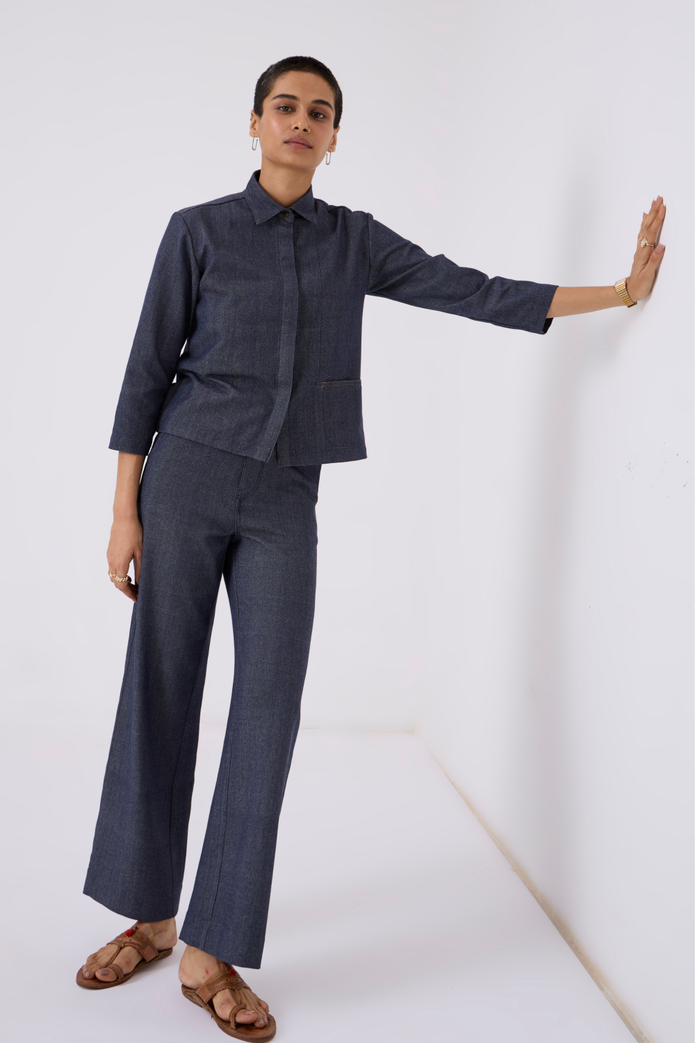 Ava Recycled Handloom Denim Shacket