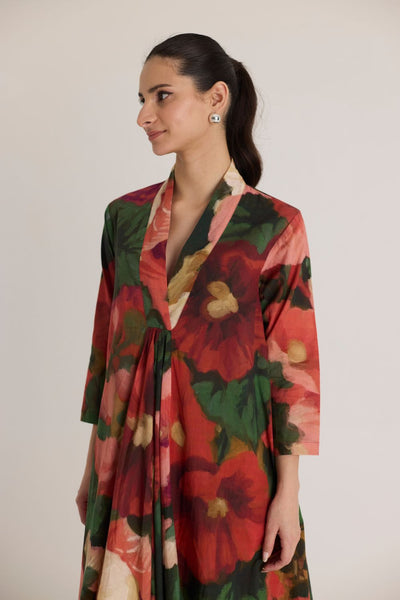 SCARLETT V NECK KURTA SET