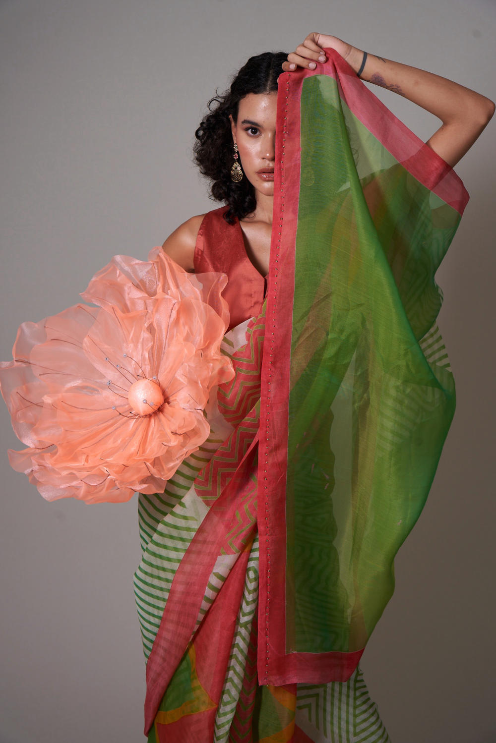 Keshi silk organza saree