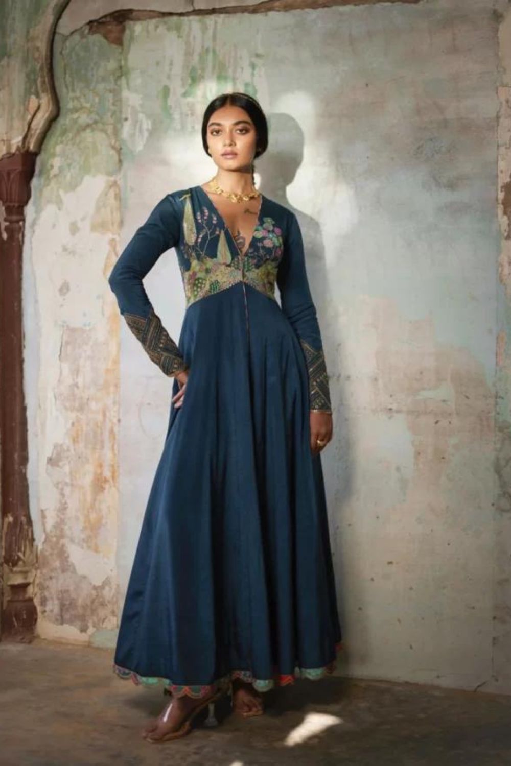 Nadira Teal Anarkali Set