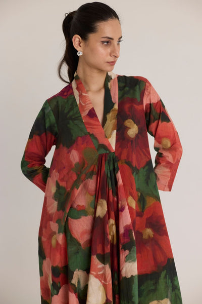 SCARLETT V NECK KURTA SET