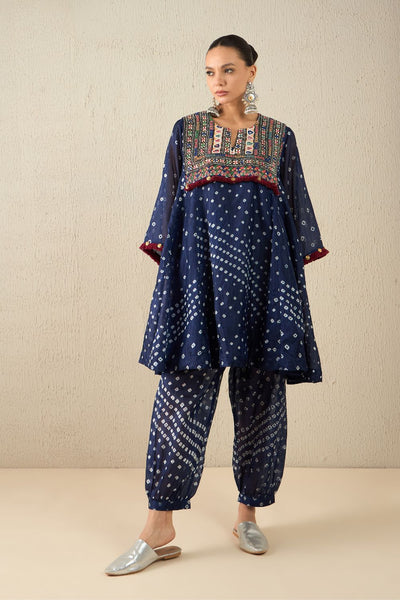 AFGHANI BANDHANI SET - Navy Blue