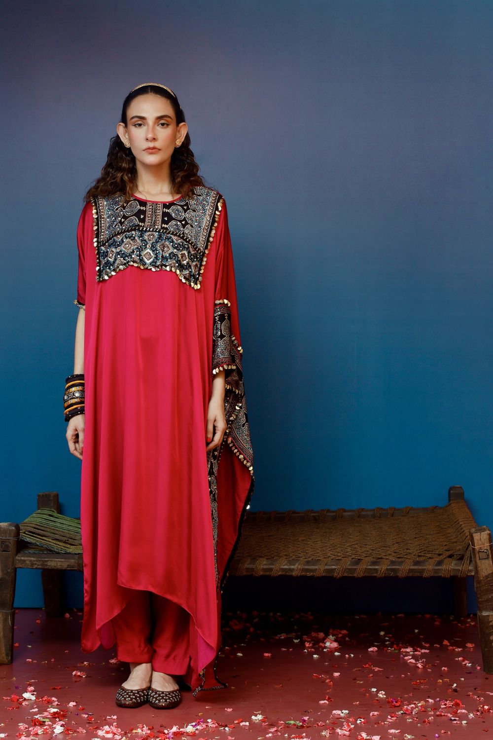 Saron Pink Kaftan Set