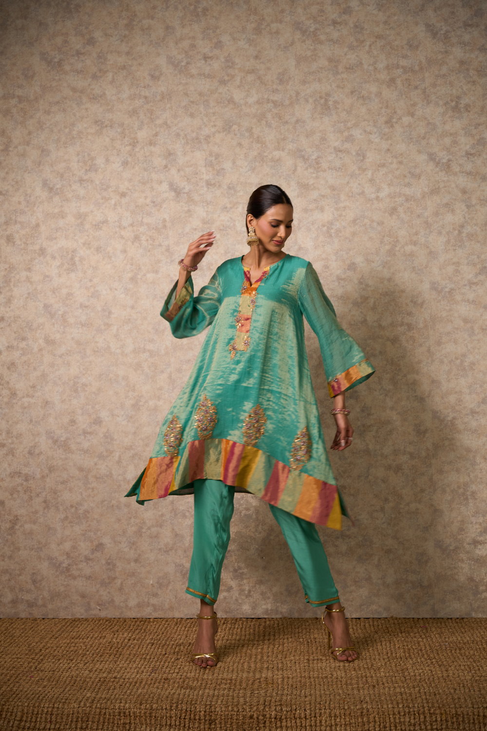 Zing Kurta Set - Sea Green