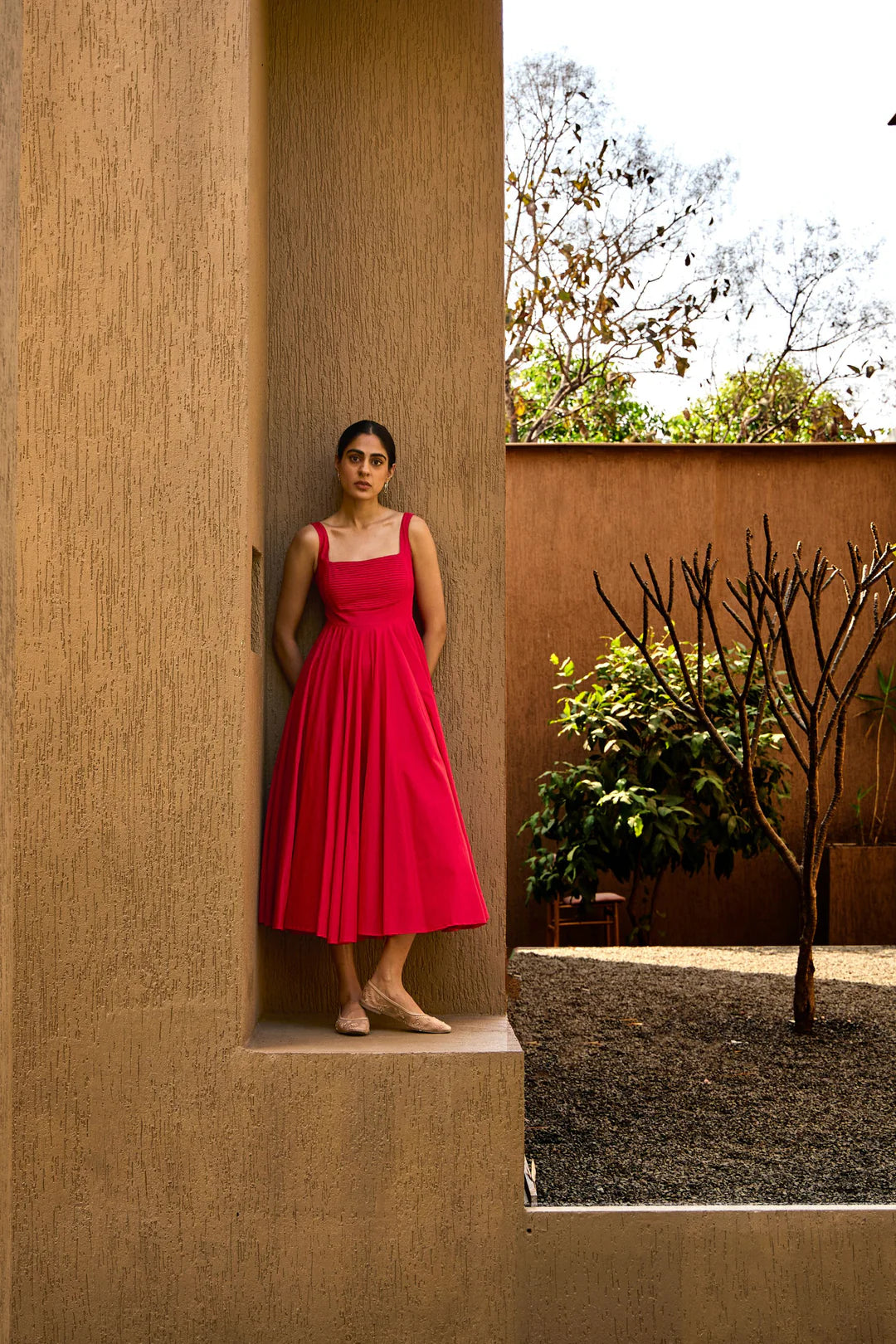 Manoor Red Organic Cotton Dress