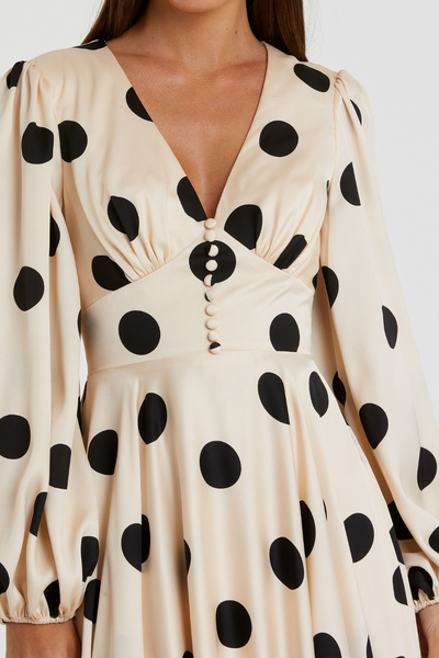 27542-Midi Dress-Cream Black