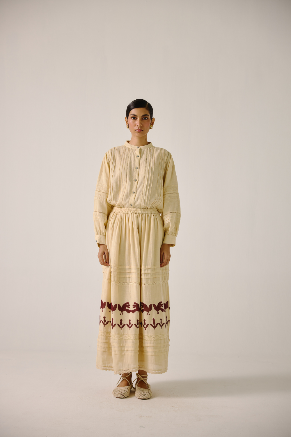 Hazel Set - Ivory Block Print