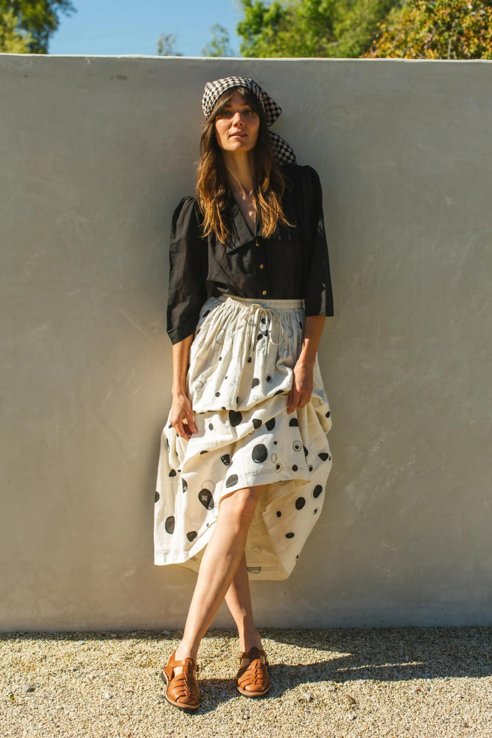 Raindrops Skirt-White