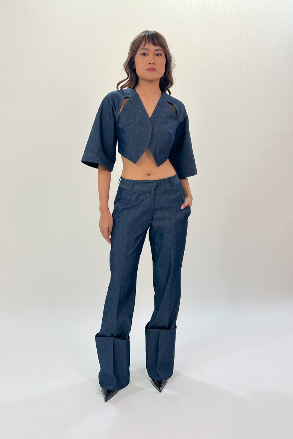 Folded hem pant