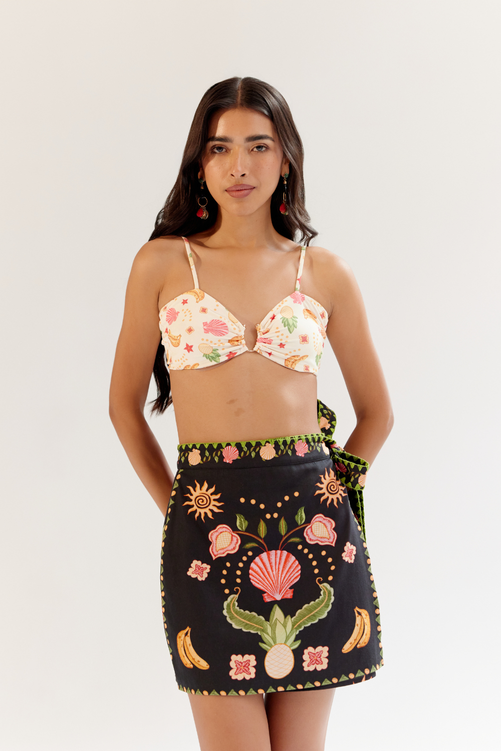 Wrap Me Round Skirt - Seashell (Black)